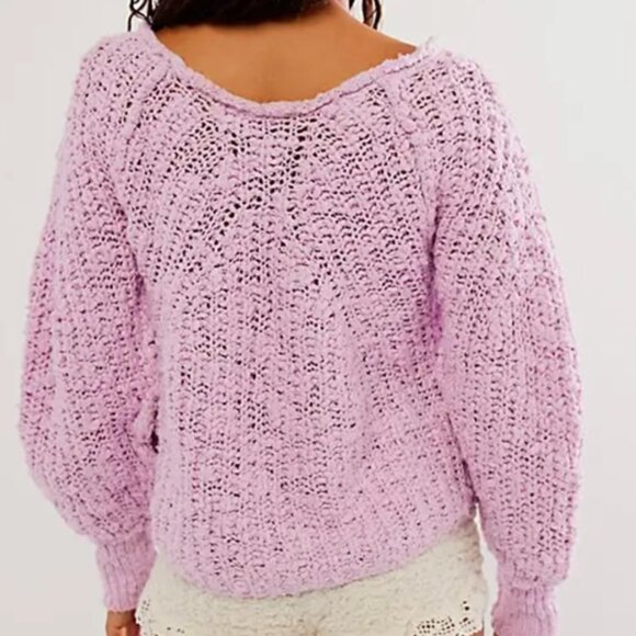 NWT Free People In A Swirl Pullover Sweater Lilac Bouquet Small - Picture 2 of 5